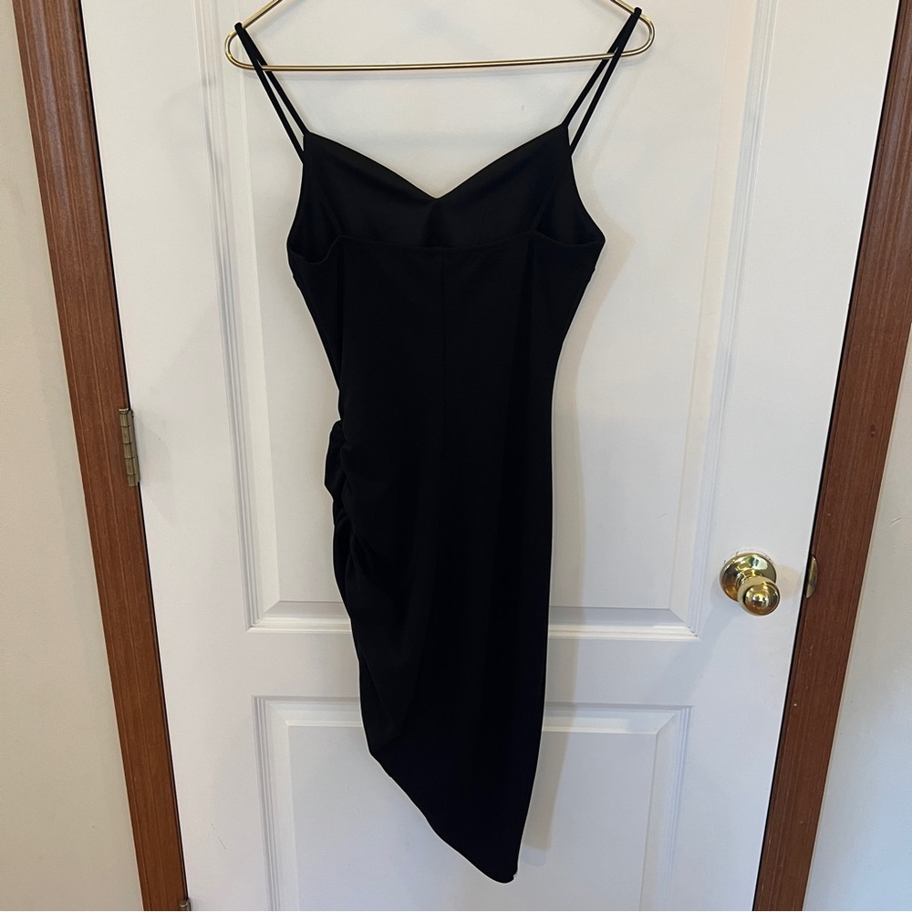 Speechless NWT XS Black Cocktail Dress With Side Gathers and WOW Sparkle Hemline